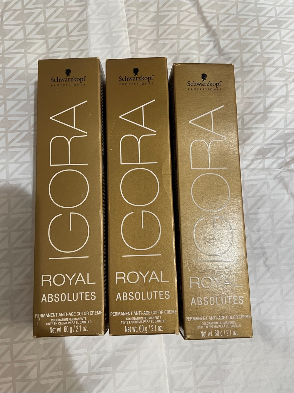 NWT 3X Schwarzkopf IGORA Royal Absolutes Hair Color - Gold 7-40